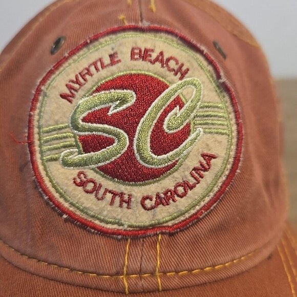 Myrtle Beach South Carolina Patch Distressed Dad Hat Cap Strapback Adjustable - Picture 2 of 9